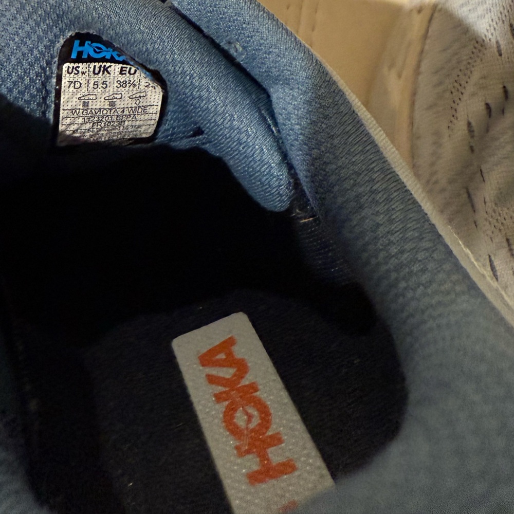 Hoka Blue and Orange Sneakers with Chunky Midsole - Picture 6 of 6